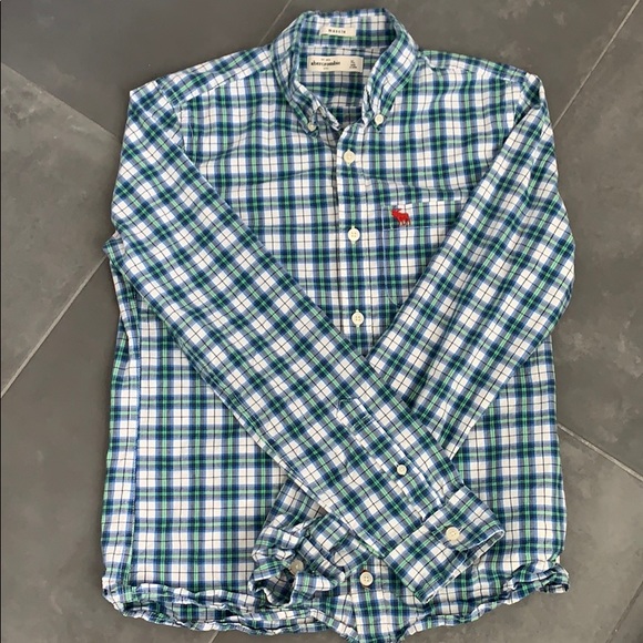Abercrombie kids cotton plaid button down shirt - Picture 1 of 3